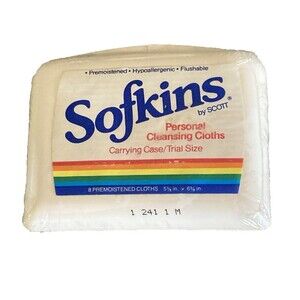 Vintage 1988 Scott Sofkins Personal Wipes Plastic Travel Case Toilet Flushable